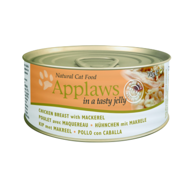 Applaws Chicken with Mackerel in Jelly For Cats 啫喱系列 – 雞胸&鯖魚貓罐頭 70g	X24